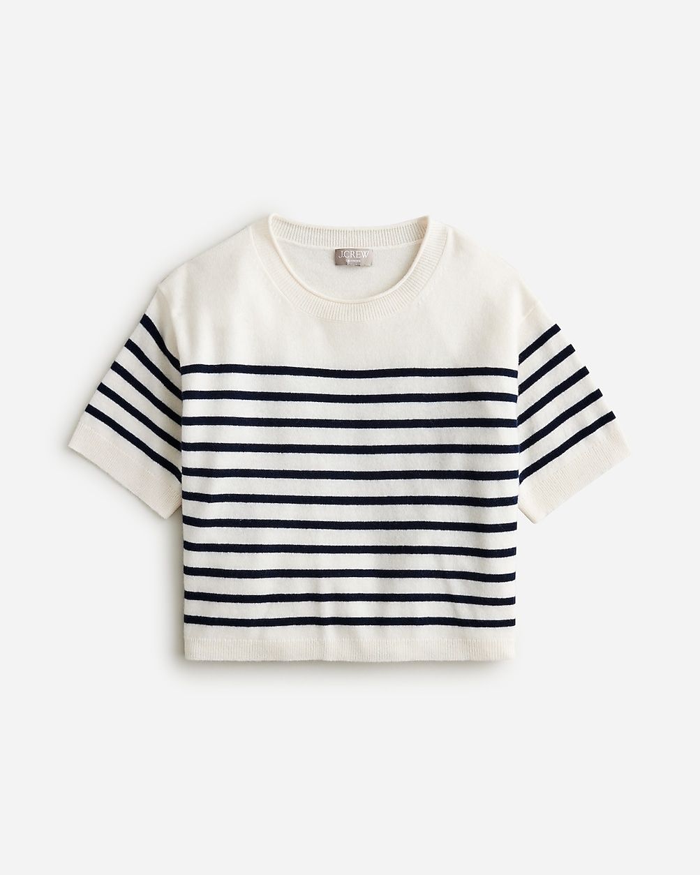 Cashmere oversized T-shirt in stripe | J.Crew US