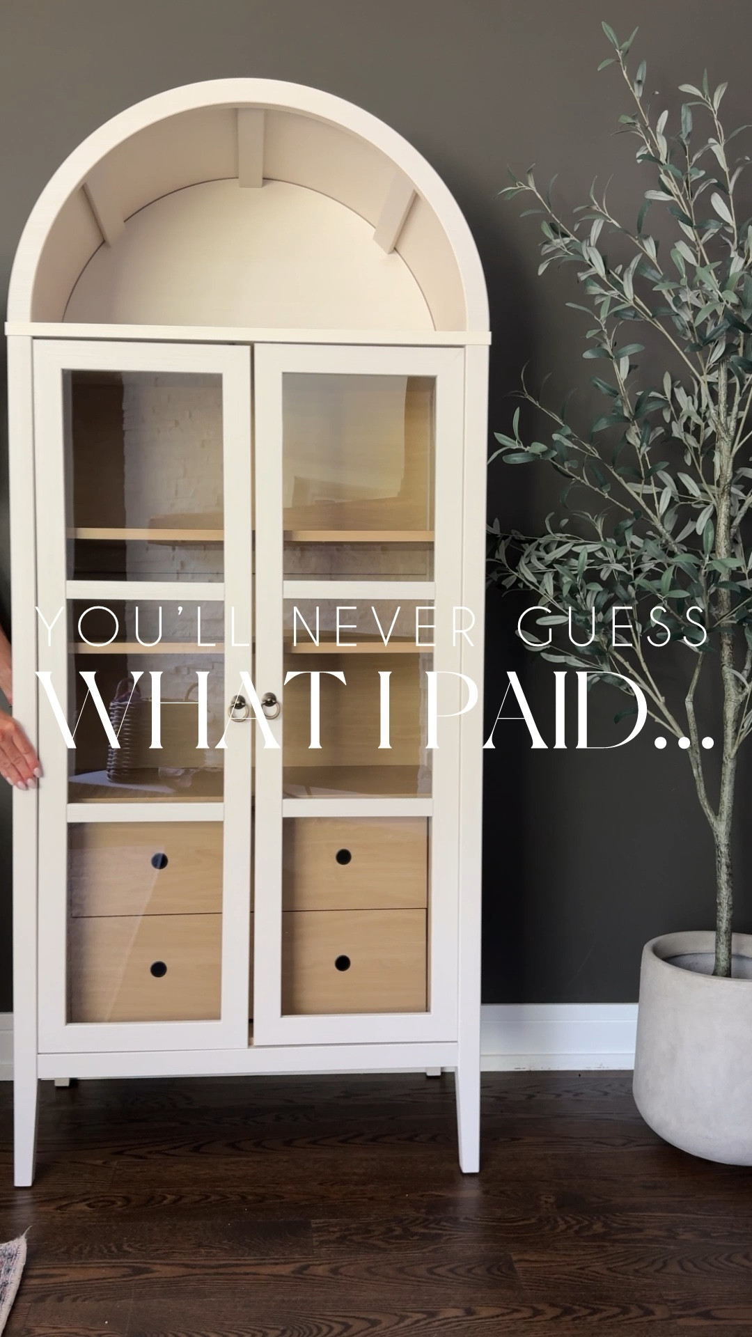 I paid under $500 for this beautiful whitewash & oak glass door arch cabinet 😍😍 such a gorgeous look for less piece! Compare to a very similar cabinet well over $2k!!! 😮

#LTKSaleAlert #LTKHome #LTKVideo