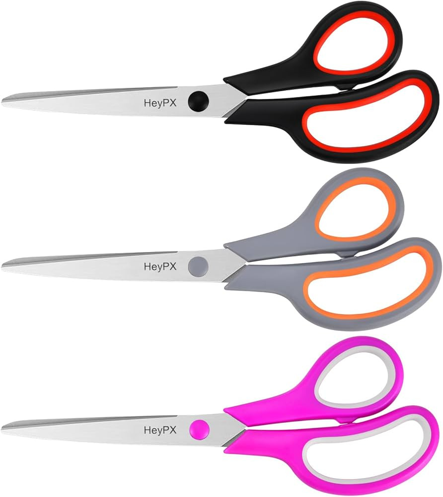 3-Pack 8.5" Ultra Sharp Stainless Steel Scissors - All Purpose Heavy Duty Shears for Office, Craf... | Amazon (US)