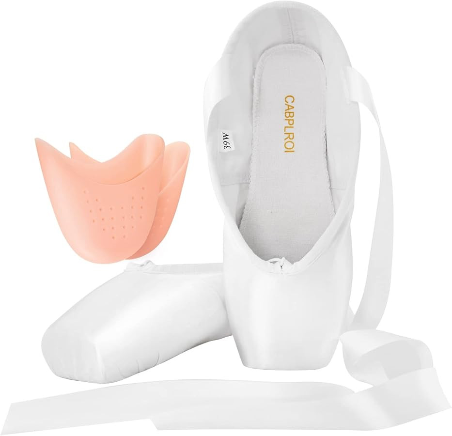 Women's Ballerina Shoes Professional Ballet Dance Satin Pointe Shoes for Girls with Bag and Toe P... | Amazon (US)