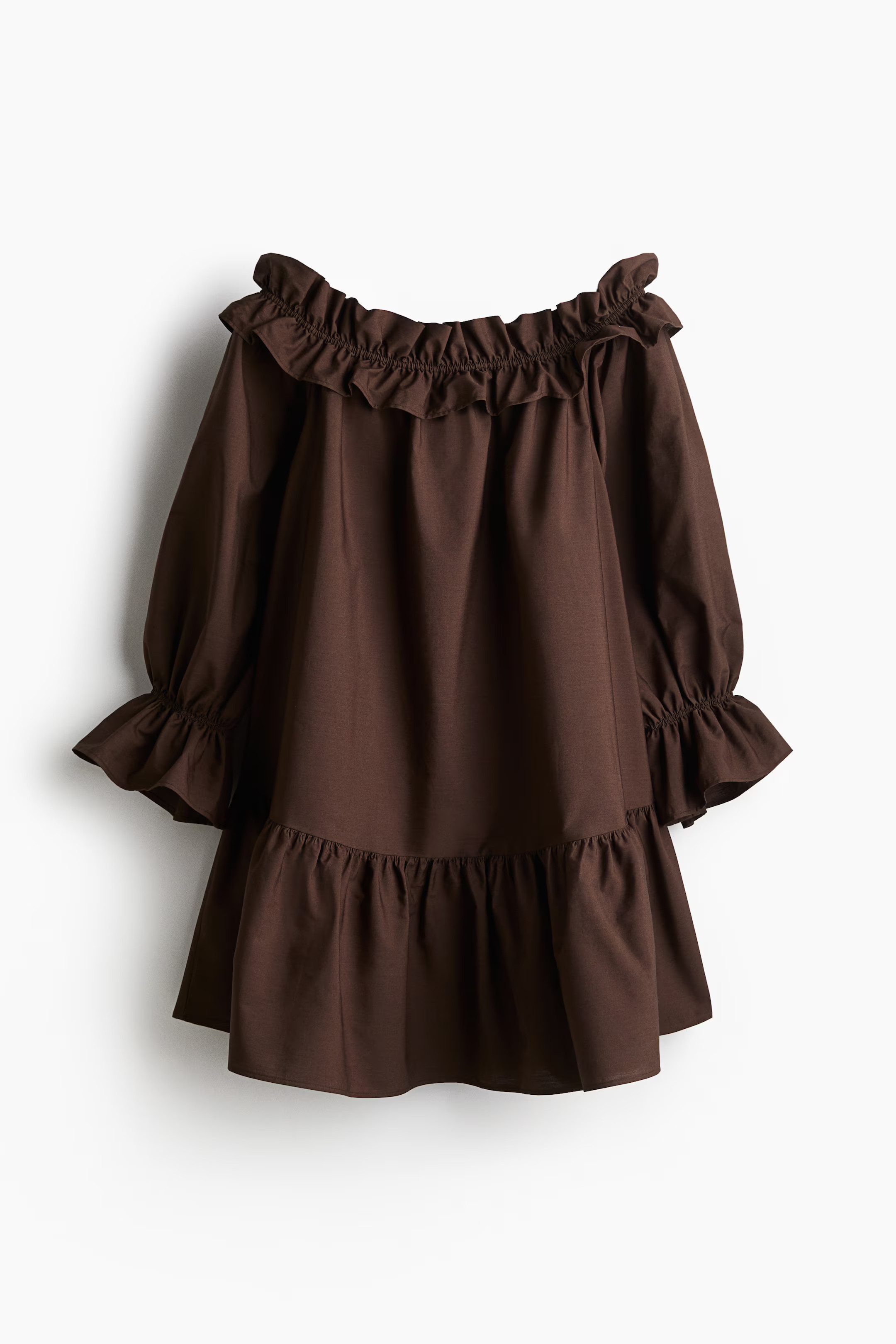 Off-the-shoulder poplin dress | H&M (UK, MY, IN, SG, PH, TW, HK)