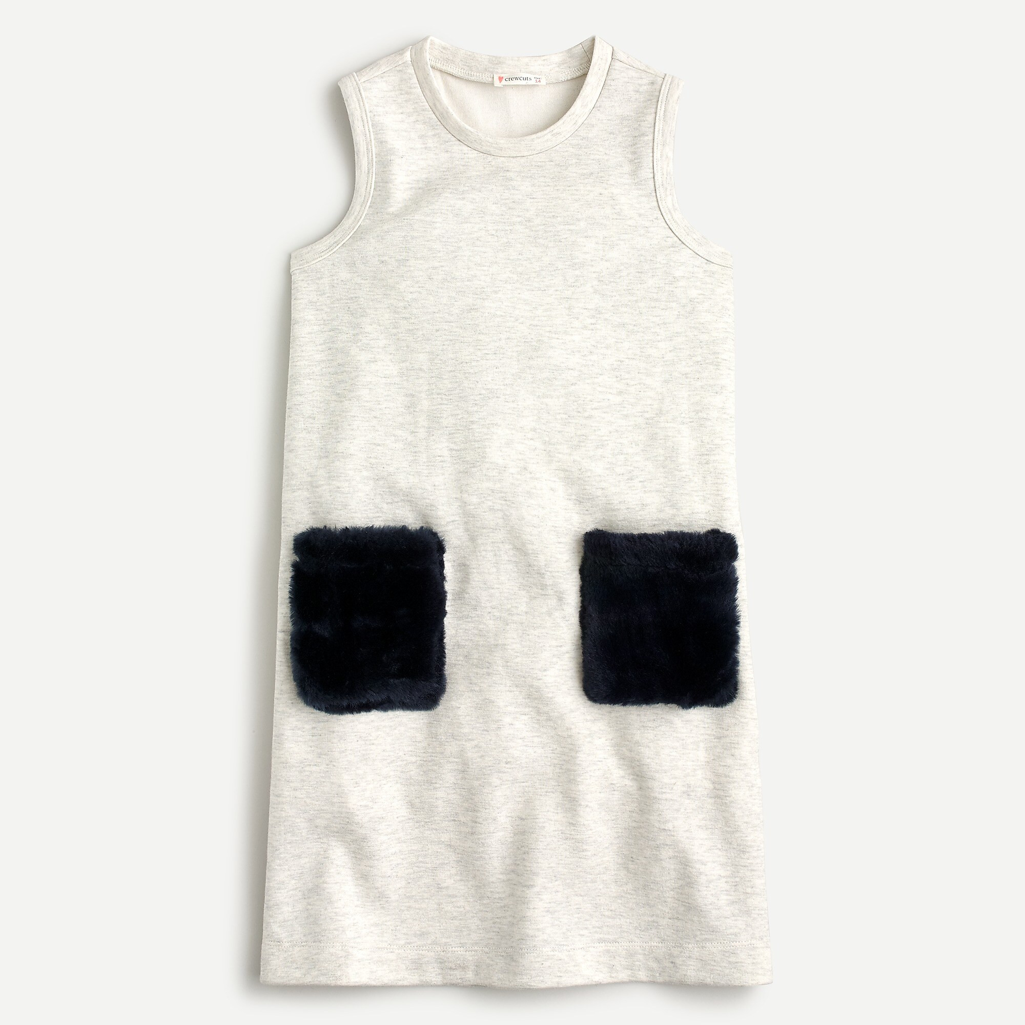 Girls' shift dress with faux-fur pockets | J. Crew US