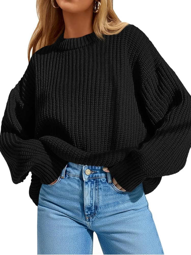 Saodimallsu Womens Oversized Sweater Long Sleeve Crewneck Ribbed Knit Pullover 2025 Fall Casual C... | Amazon (US)