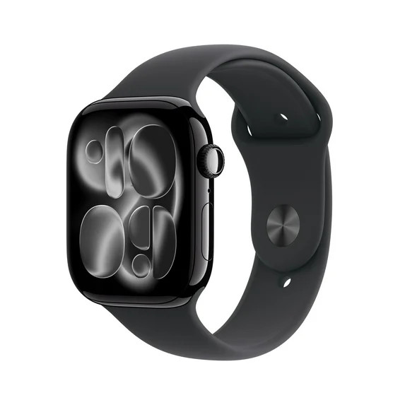 Apple Watch Series 11 GPS 46mm Jet Black Aluminum Case with Black Sport Band - M/L | Walmart (US)