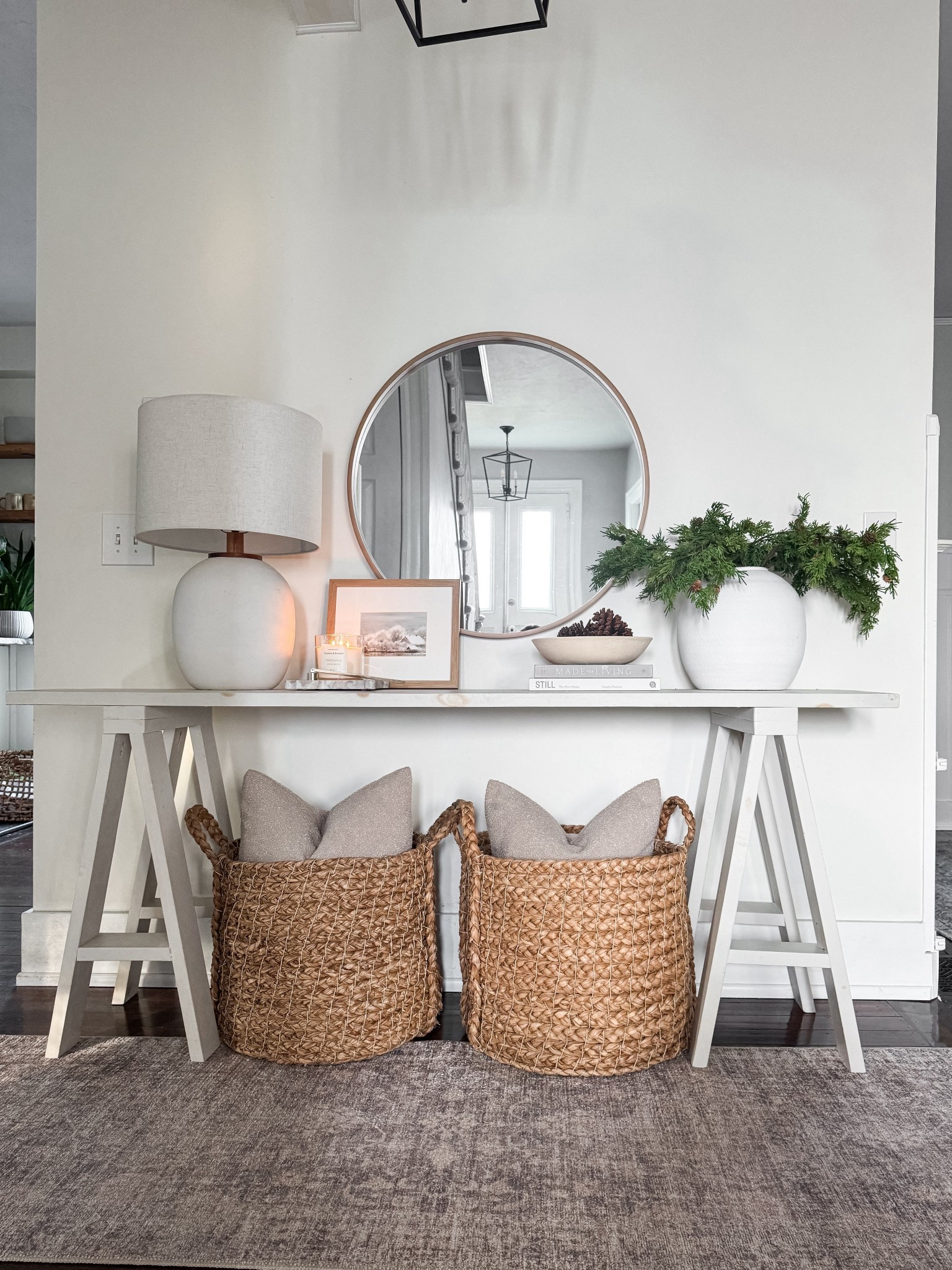 Winter console table. 

#LTKHome #LTKSeasonal