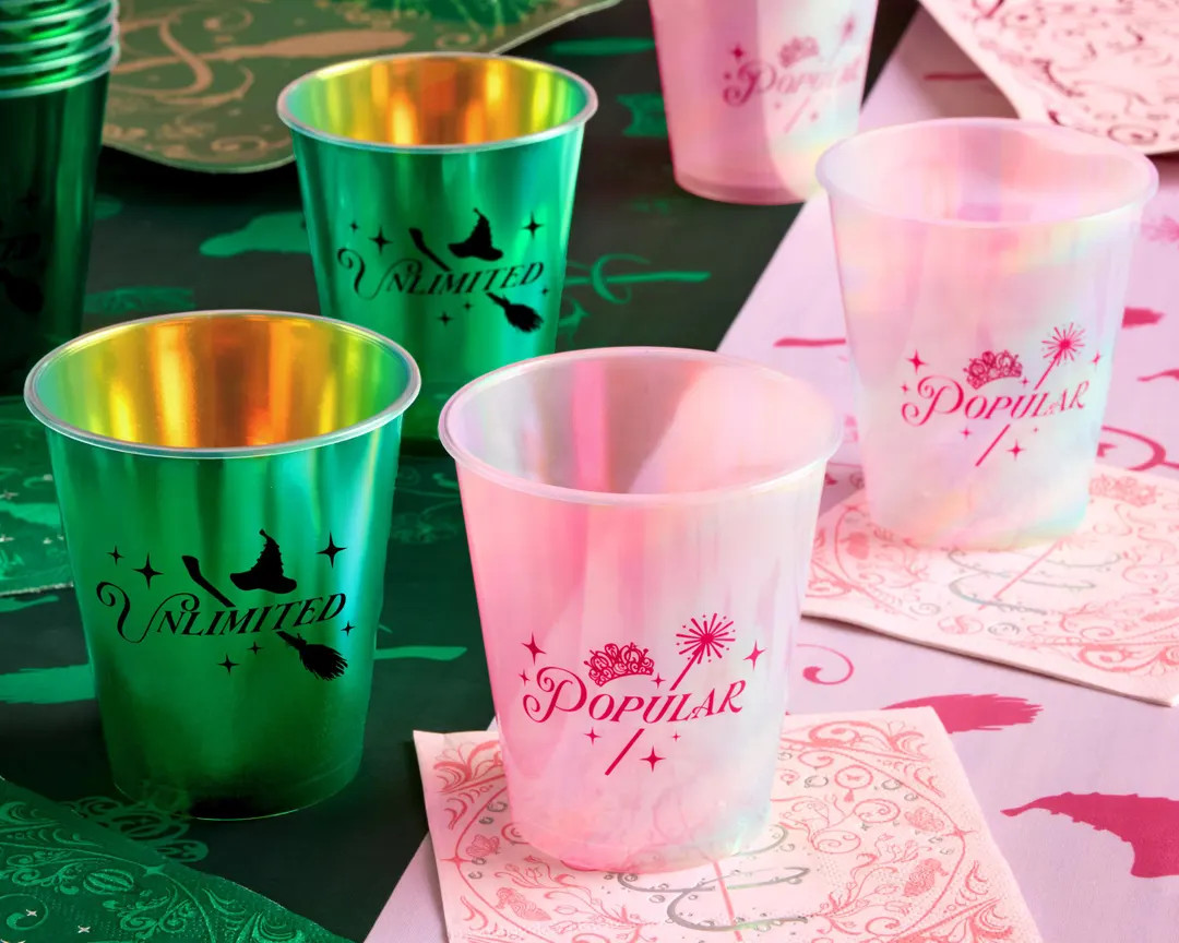 Xo, Fetti Pink + Green Witch Plastic Cups | 16 Pcs 12 Oz | Iridescent Wizard Drinkware, Unlimited... | Etsy (US)