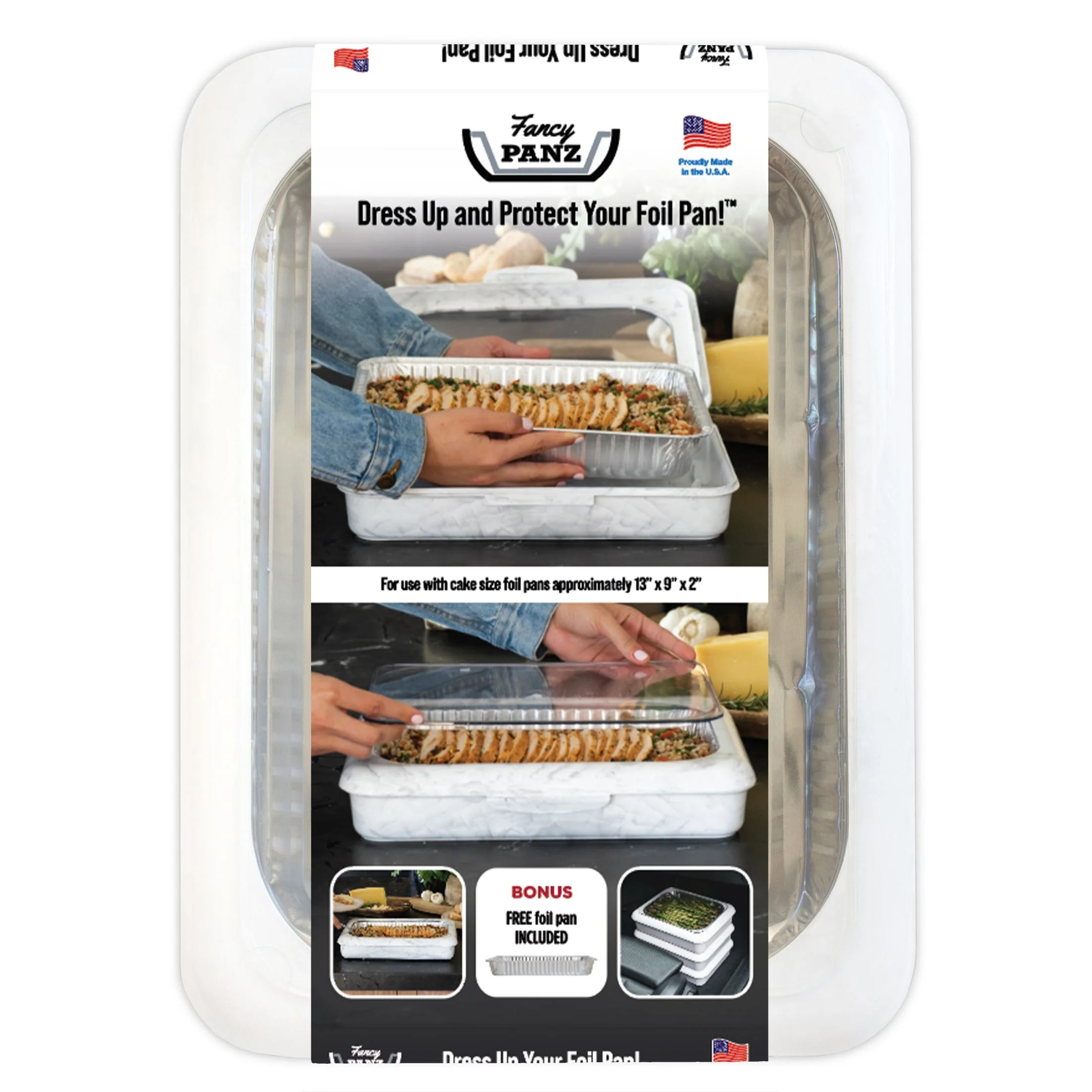 Fancy Panz Plastic 9"x13"x2" White Foil Pan Carrier 1ct | Walmart (US)