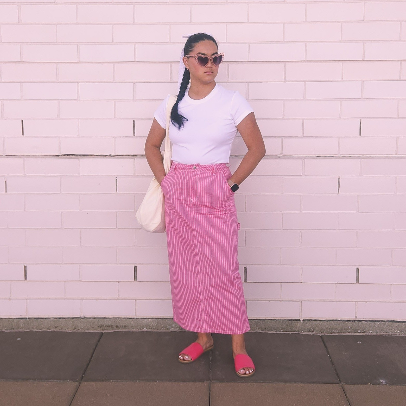 loving this pink and white striped cargo maxi skirt and its subtle summer coastal vibes! unfortunately my skirt is out of stock, but this my white tee is in stock and the perfect fit — not too long nor too cropped!

#LTKFindsUnder100 #LTKSeasonal #LTKFindsUnder50