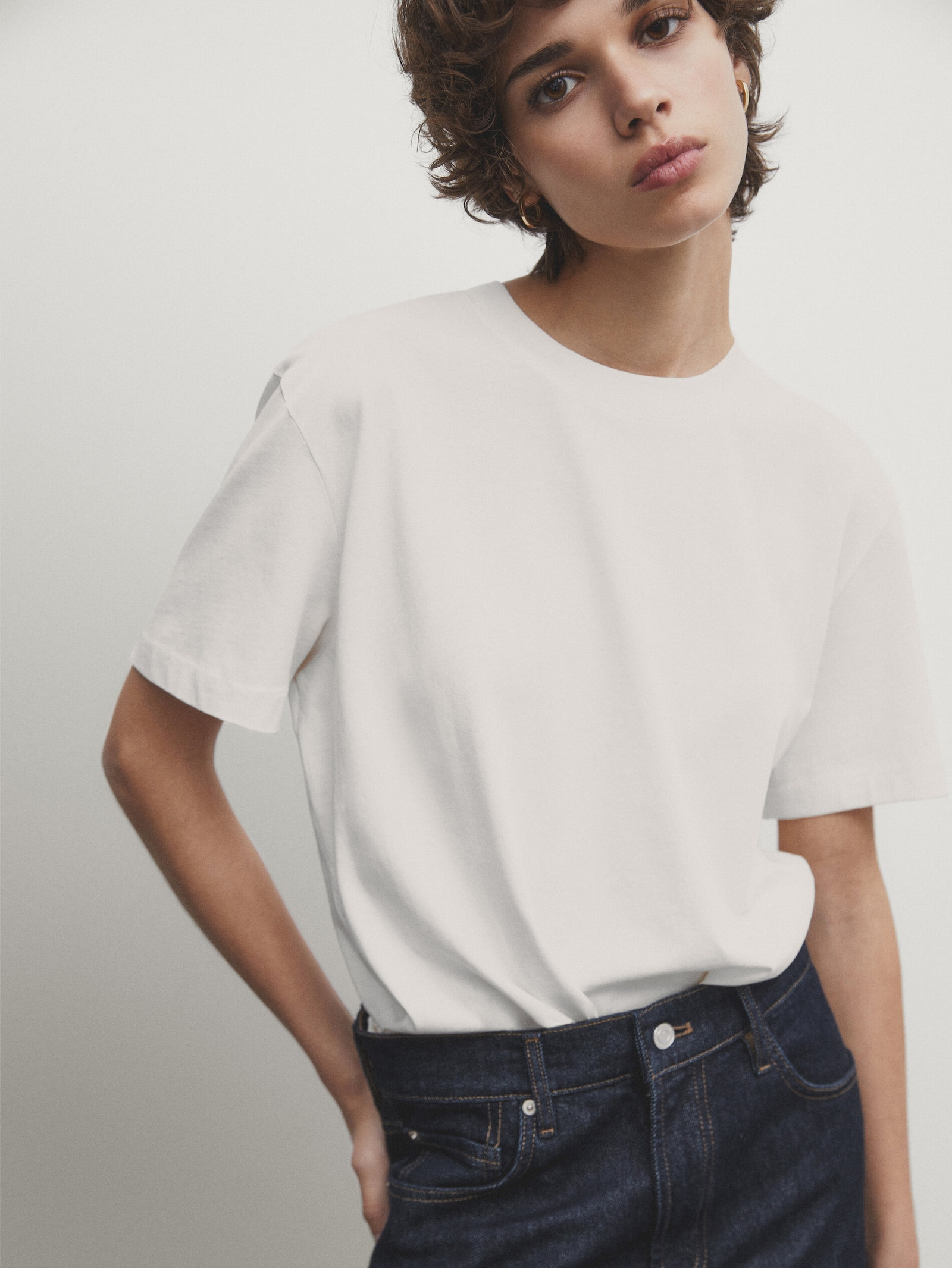 Short sleeve cotton t-shirt | Massimo Dutti UK