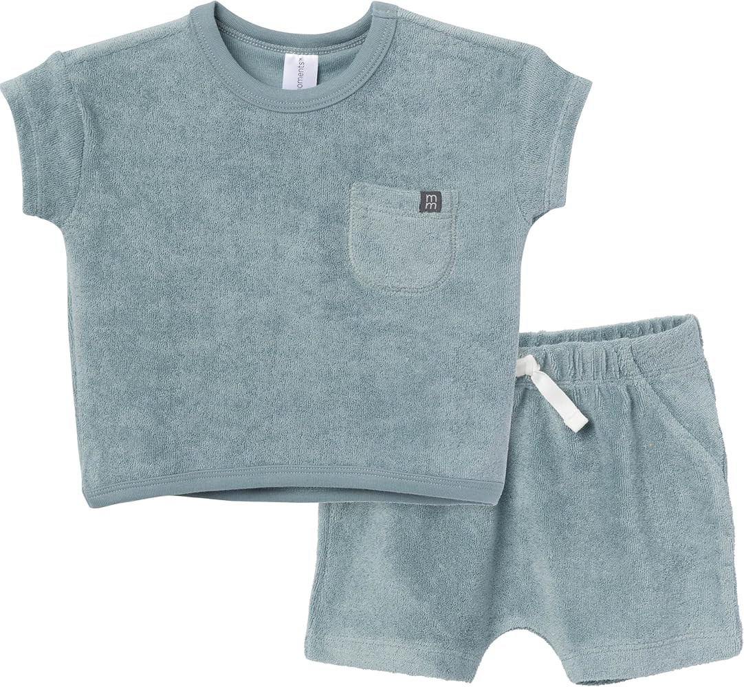 Modern Moments by Gerber Baby Boys' 2-Piece Knit Terry Shirt and Short | Amazon (US)