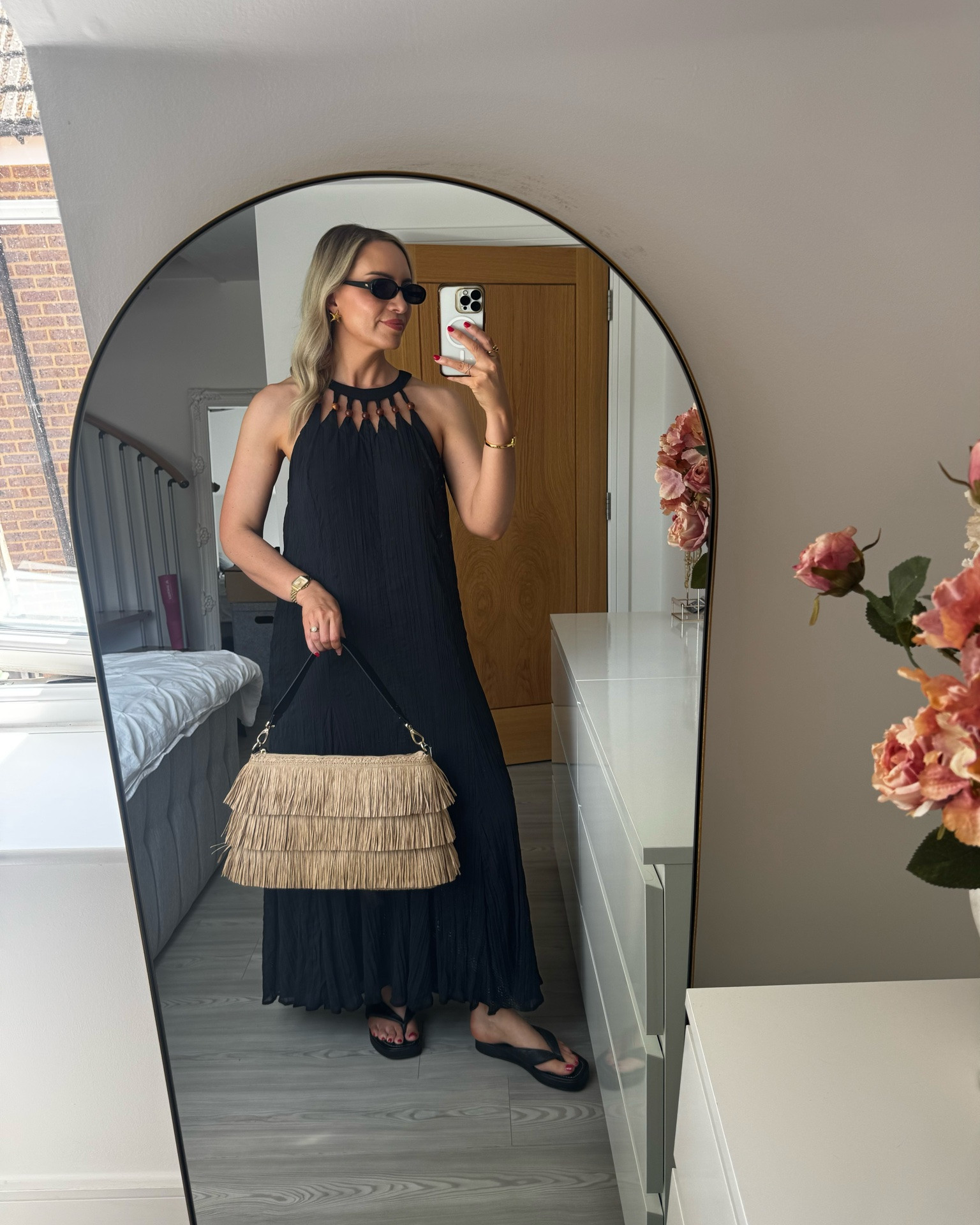 Workwear outfit idea to holiday outfit idea with one halter maxi dress 🖤

Halter maxi dress is true to size

#LTKsummer #LTKworkwear #LTKstyletip