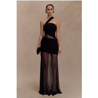 Vashti Cut Out Mesh Maxi Dress / Black | MESHKI | M | MESHKI US