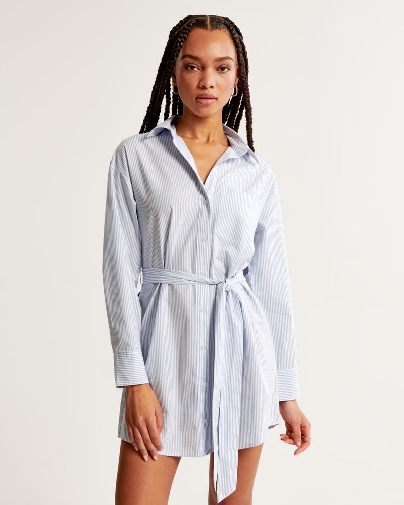 Relaxed Poplin Shirt Dress | Abercrombie & Fitch (US)