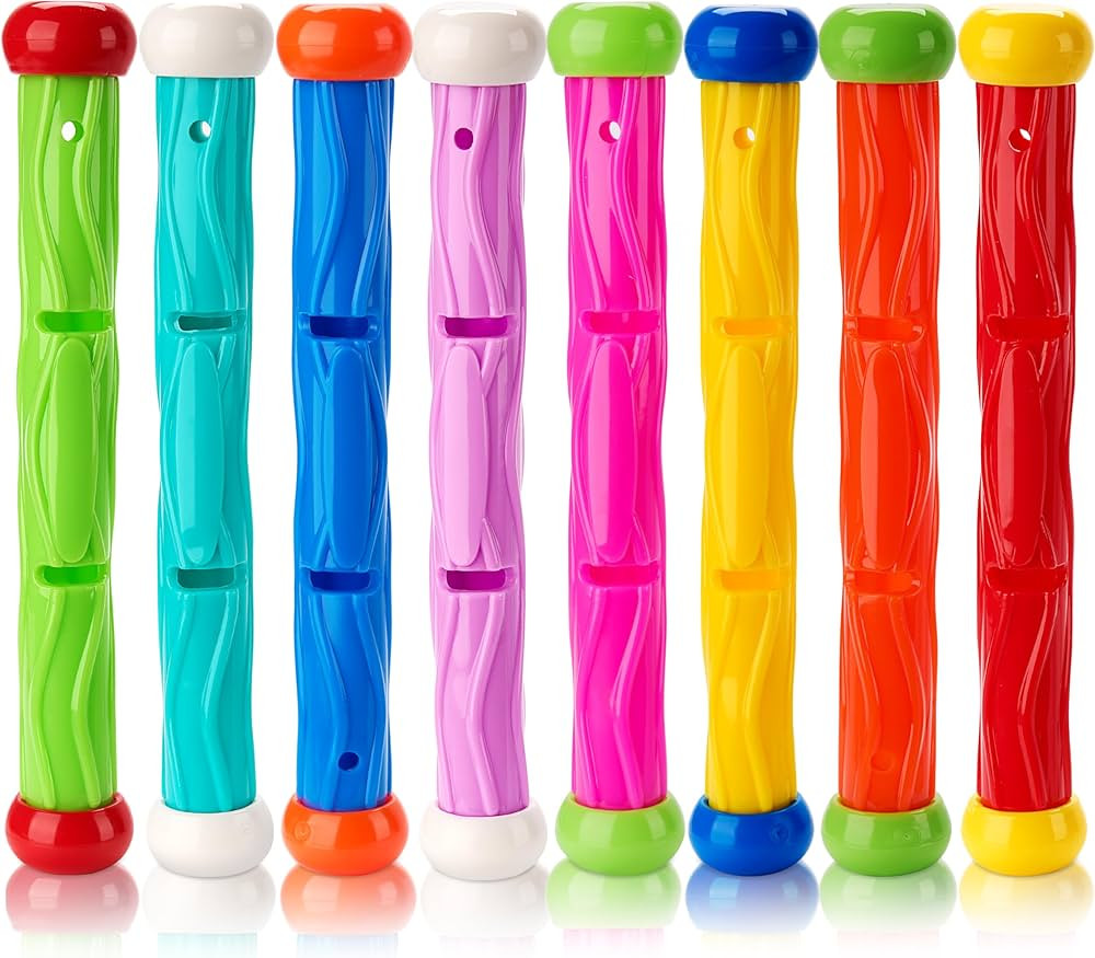 JOYIN Diving Sticks Pool Toys, 8 Pcs Underwater Training Pool Dive Stick for Kids, Colorful Swimm... | Amazon (US)