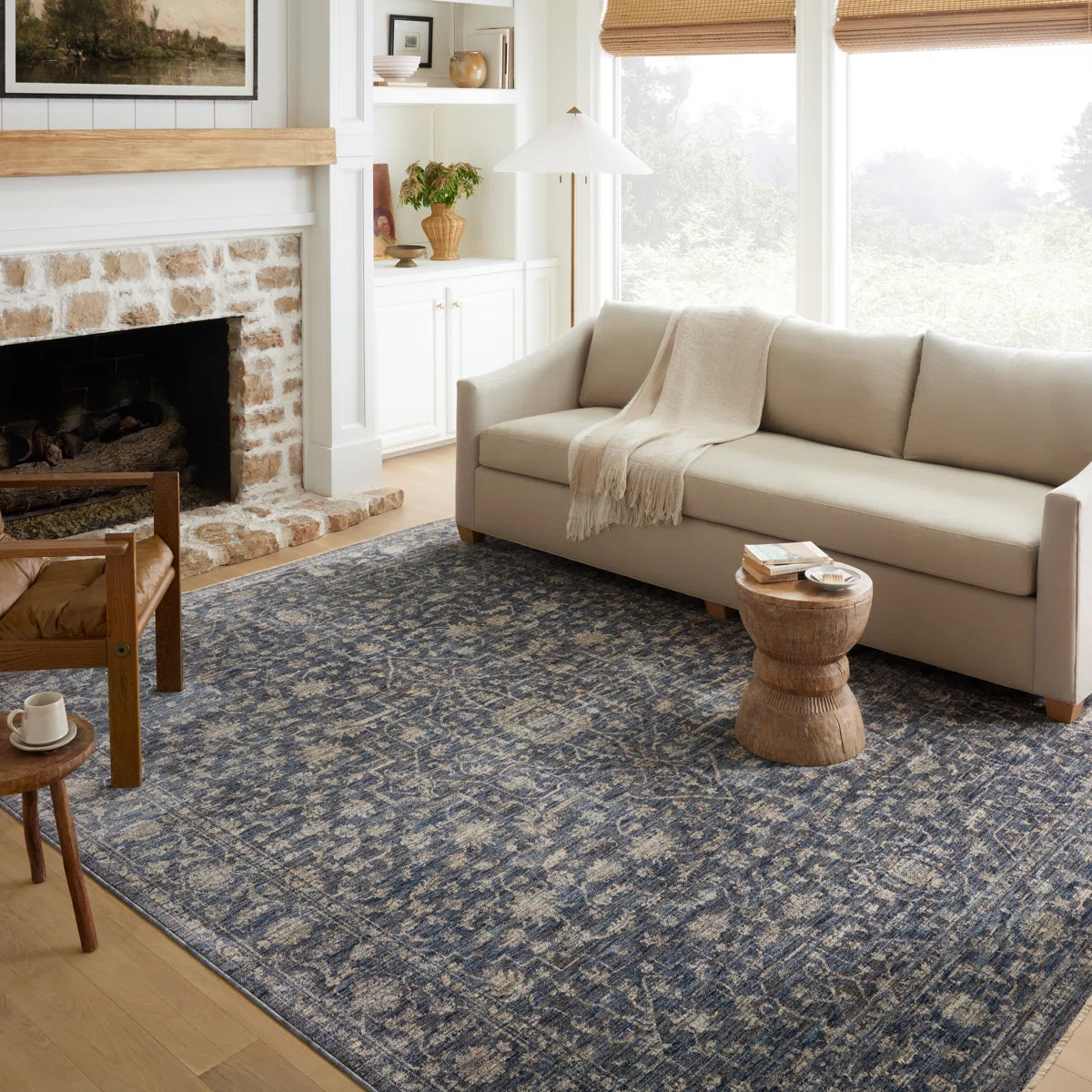 Sorrento Oriental Machine Made Power Loom Polyester Area Rug in Blue | Wayfair North America