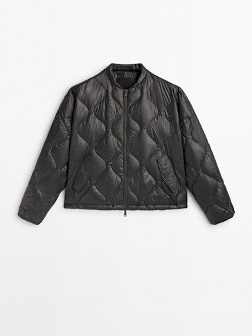 Quilted bomber jacket with down and feather padding | Massimo Dutti UK