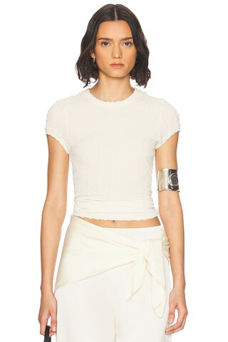 Puckered Cap Sleeve Tee | FWRD 