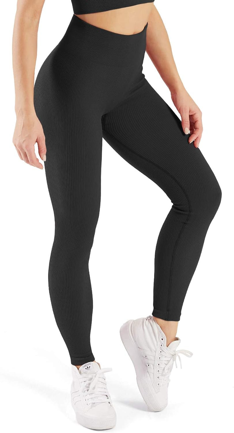 Women's Ribbed Workout Seamless Yoga Outfits Freely Combined Gym Work Out Set | Amazon (US)