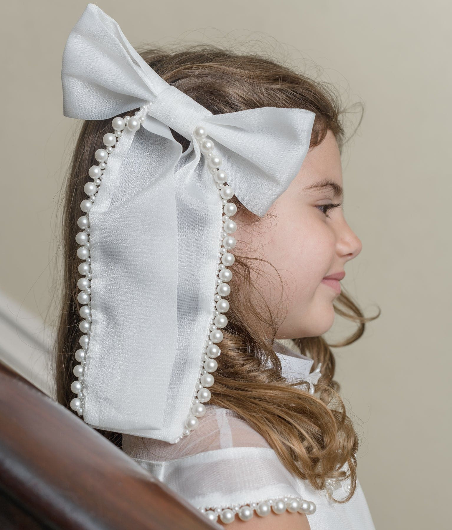 White Pearl Ceremony Hair Bow | petite maison kids