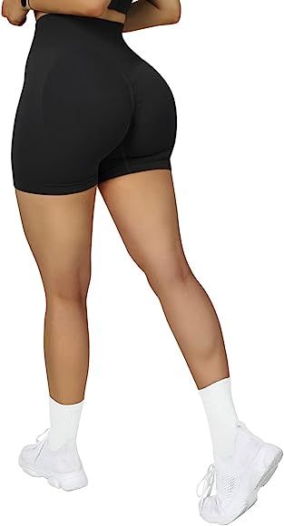 SUUKSESS Women Seamless Booty Shorts Butt Lifting High Waisted Workout Shorts | Amazon (US)