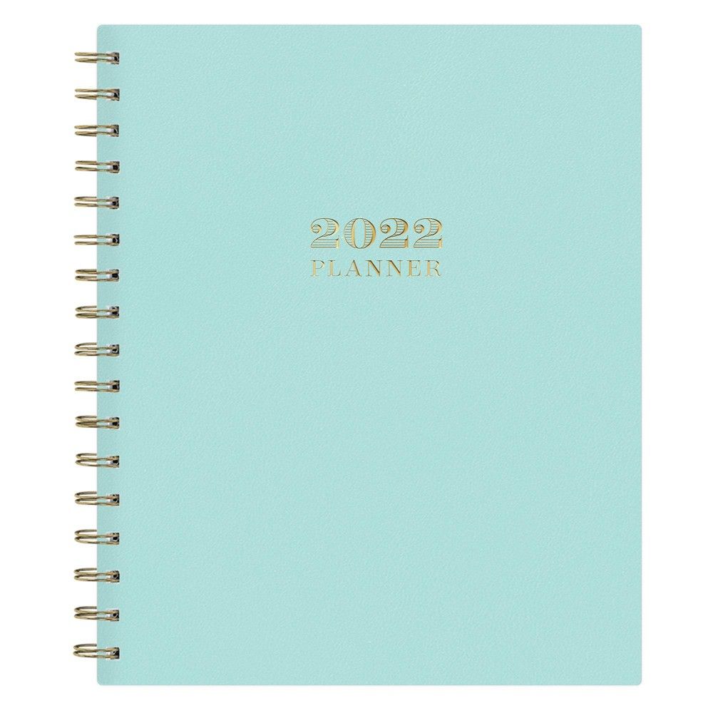2022 Planner 7"" x 9"" Weekly/Monthly Faux Leather Cover Wirebound Mint - Day Designer | Target