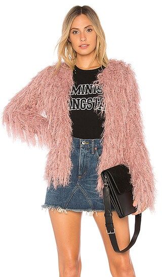 J.O.A. Shaggy Cardigan in Pink | Revolve Clothing