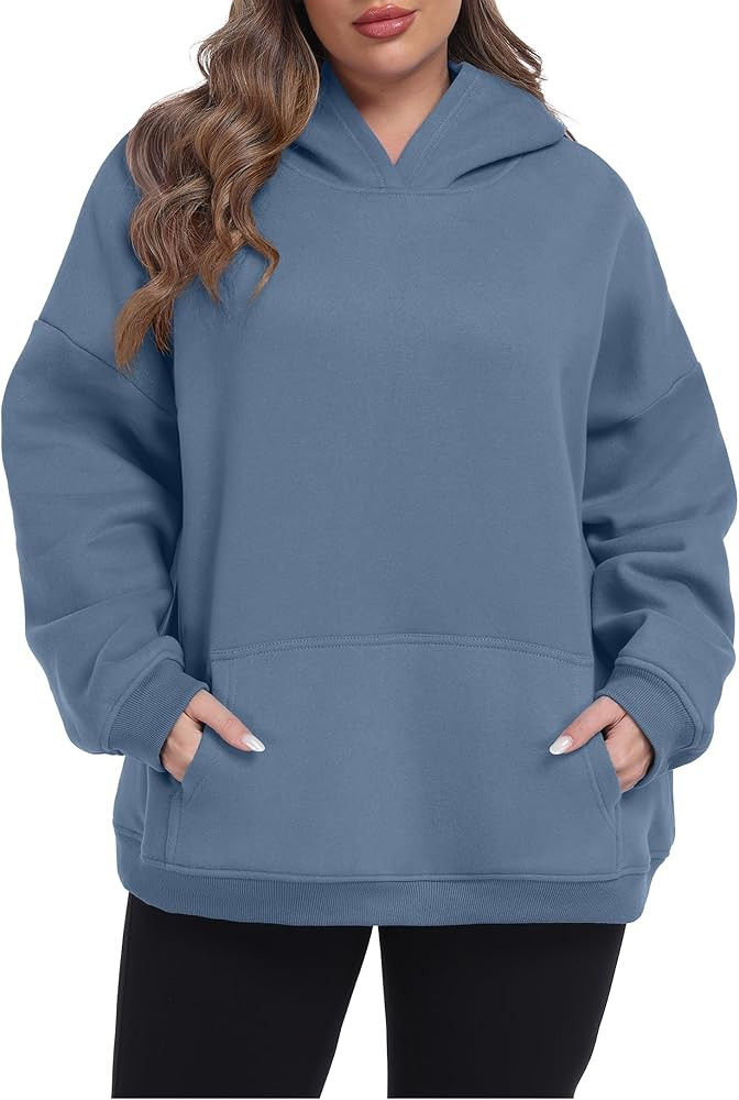 OLRIK Womens Plus Size Hoodies Oversized Fleece-Lined Thick Sweatshirts Cozy Hooded Pullover Wint... | Amazon (US)