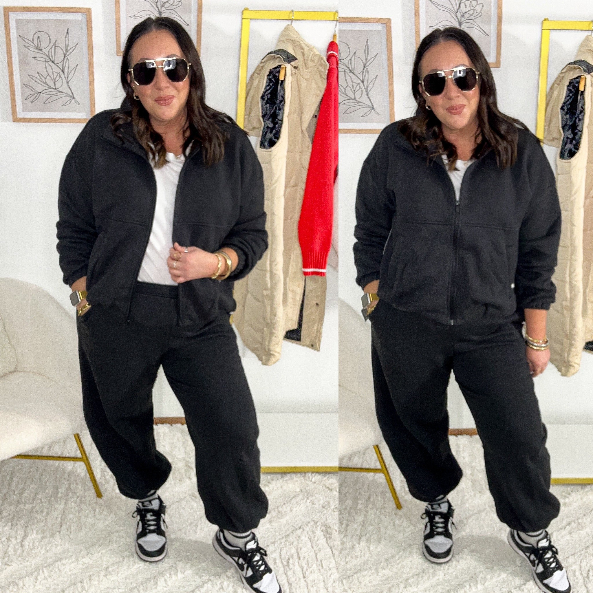 New matching fleece sets both under $25!  Large gives a nice relaxed fit! XL tee. Nikes run true to size  

#LTKOver40 #LTKMidsize #LTKFindsUnder50