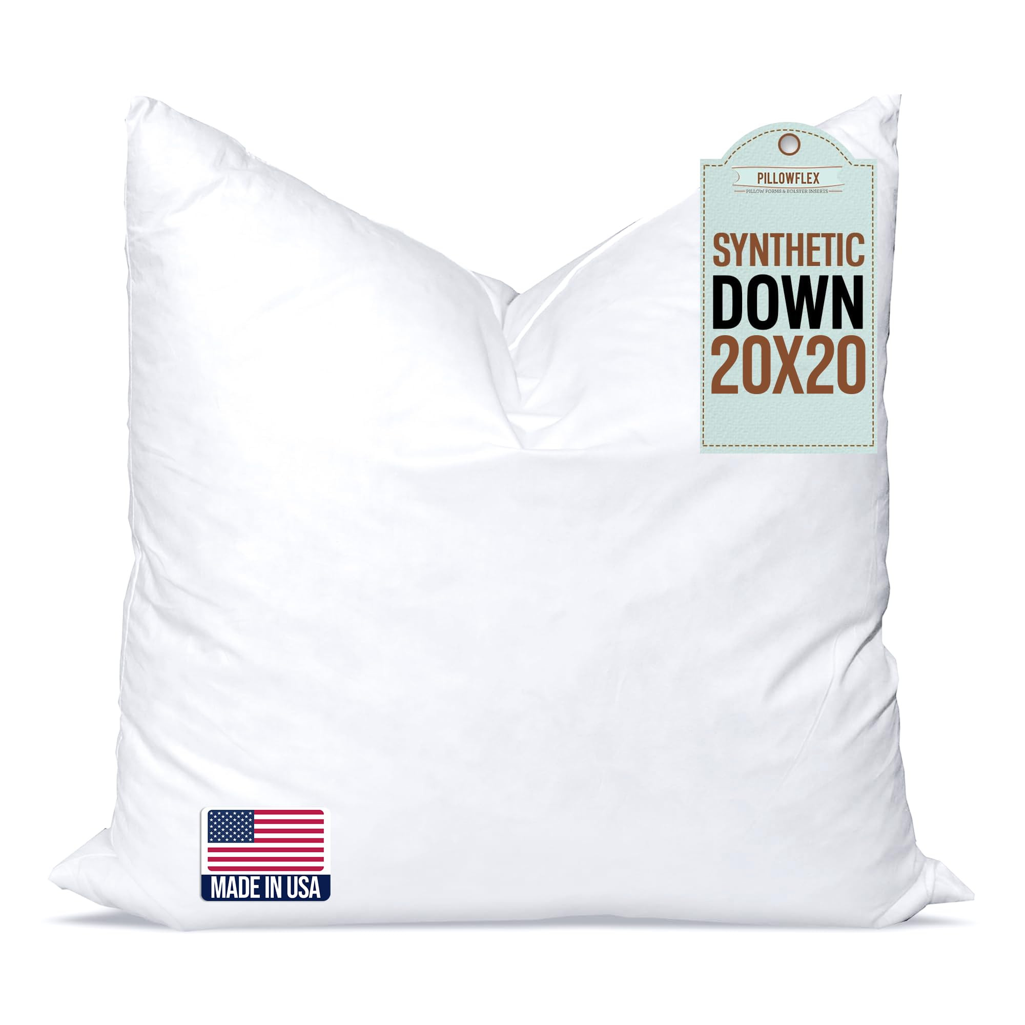 Pillowflex Synthetic Down Pillow Insert - 21x21 Down Alternative, Ultra Soft Large Square Throw P... | Amazon (US)