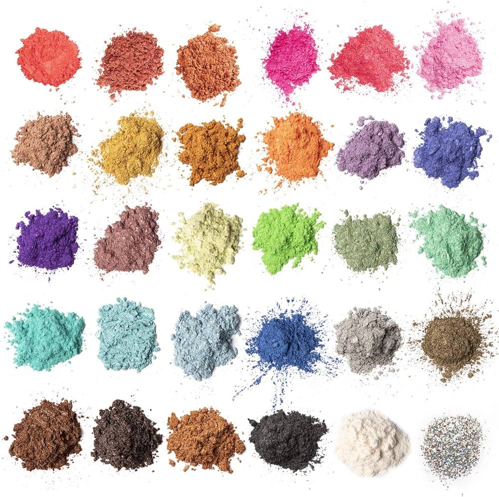 MENNYO Epoxidharz Farbe, Mica Pulver Glitter Seifenfarbe Set Pigment 30 Farben (5g, insgesamt 150... | Amazon (DE)