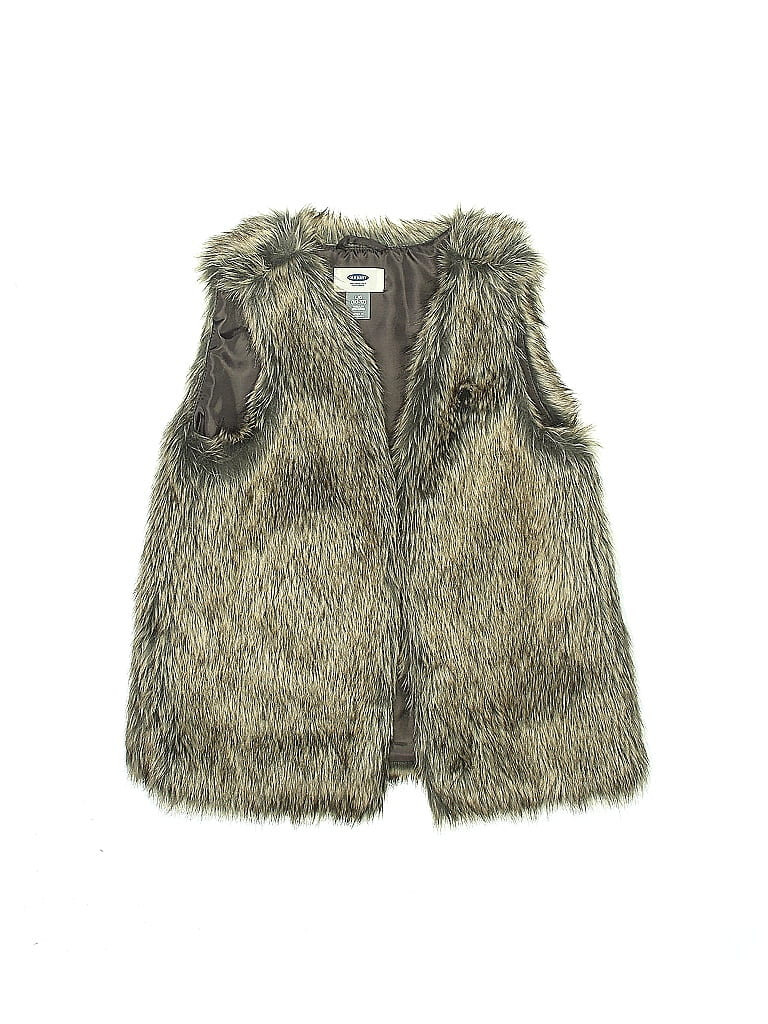 Old Navy Faux Fur Vest: Brown Jackets & Outerwear - Size 10 | ThredUp