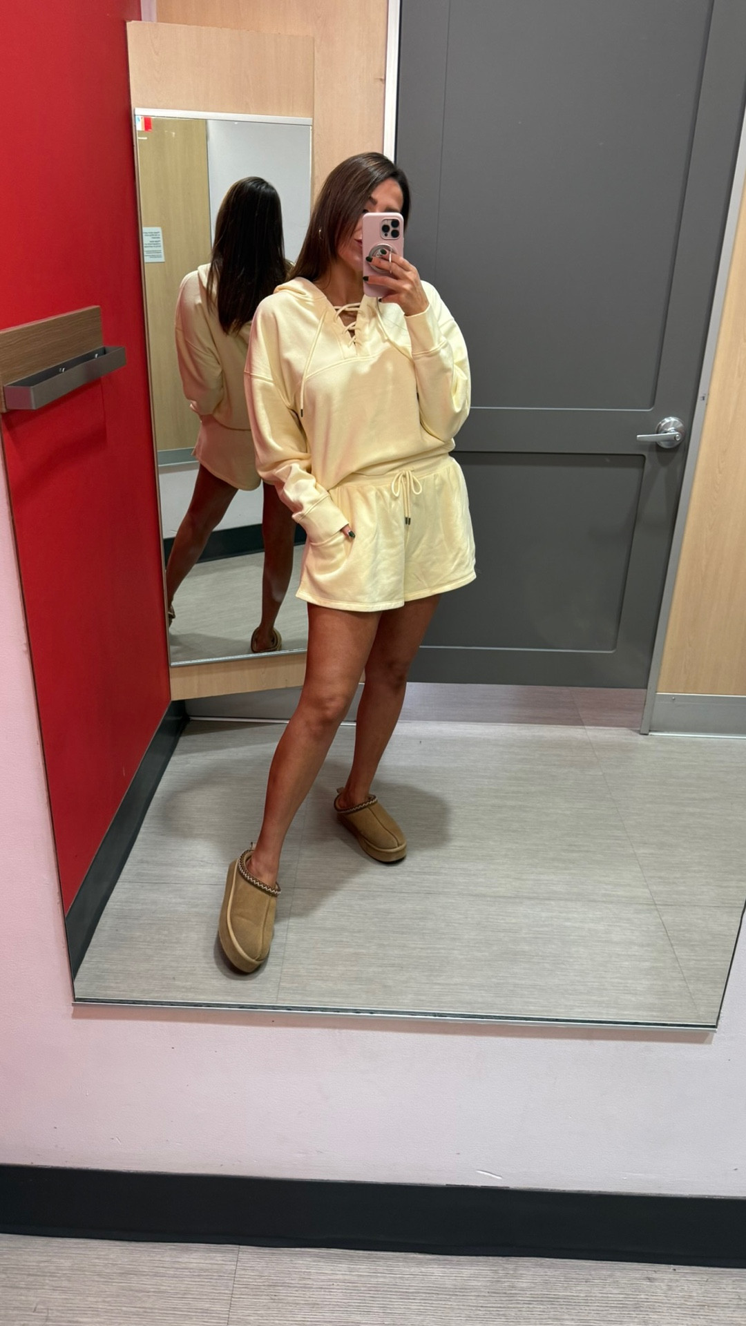 Size S top & bottoms (sized down in the shorts, they run big) 

#LTKootd #LTKmomlife