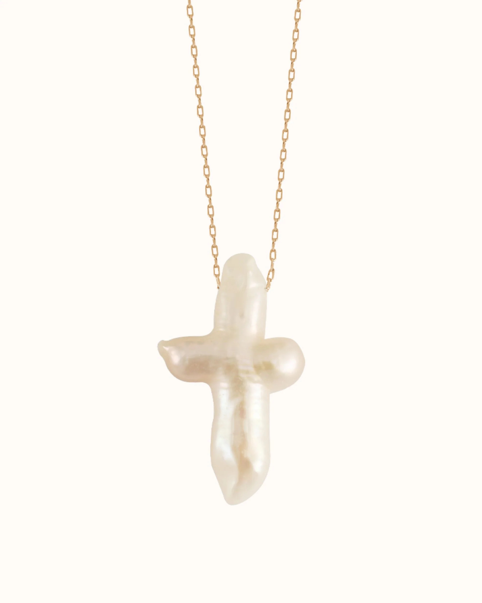 Pearl Cross Necklace | Joiana Jewelry