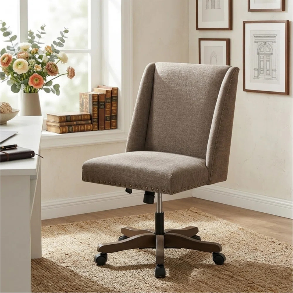 Swivel Chenille Deep Seating Task Chair | Wayfair North America