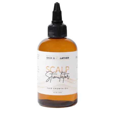 BASK & LATHER Scalp Stimulator Hair Growth Oil, Cold Pressed Oils Including Mint and Rosemary Oil for Hair Growth, Grapeseed & Hemp Seed Oil, Organic Natural Leave in Hair Oil, All Hair Types, 4 Fl O | Walmart (US)