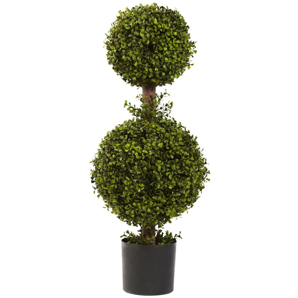 35” Double Boxwood Topiary | Nearly Natural