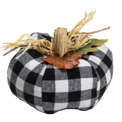 Northlight 5" White and Black Buffalo Plaid Fall Harvest Pumpkin | Target