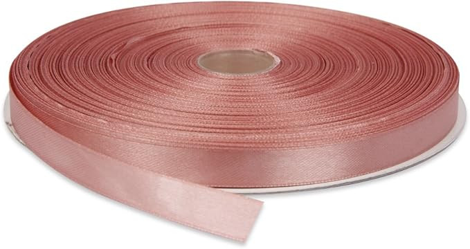 Topenca Supplies 1/2 Inches x 50 Yards Double Face Solid Satin Ribbon Roll, Vintage Pink | Amazon (US)