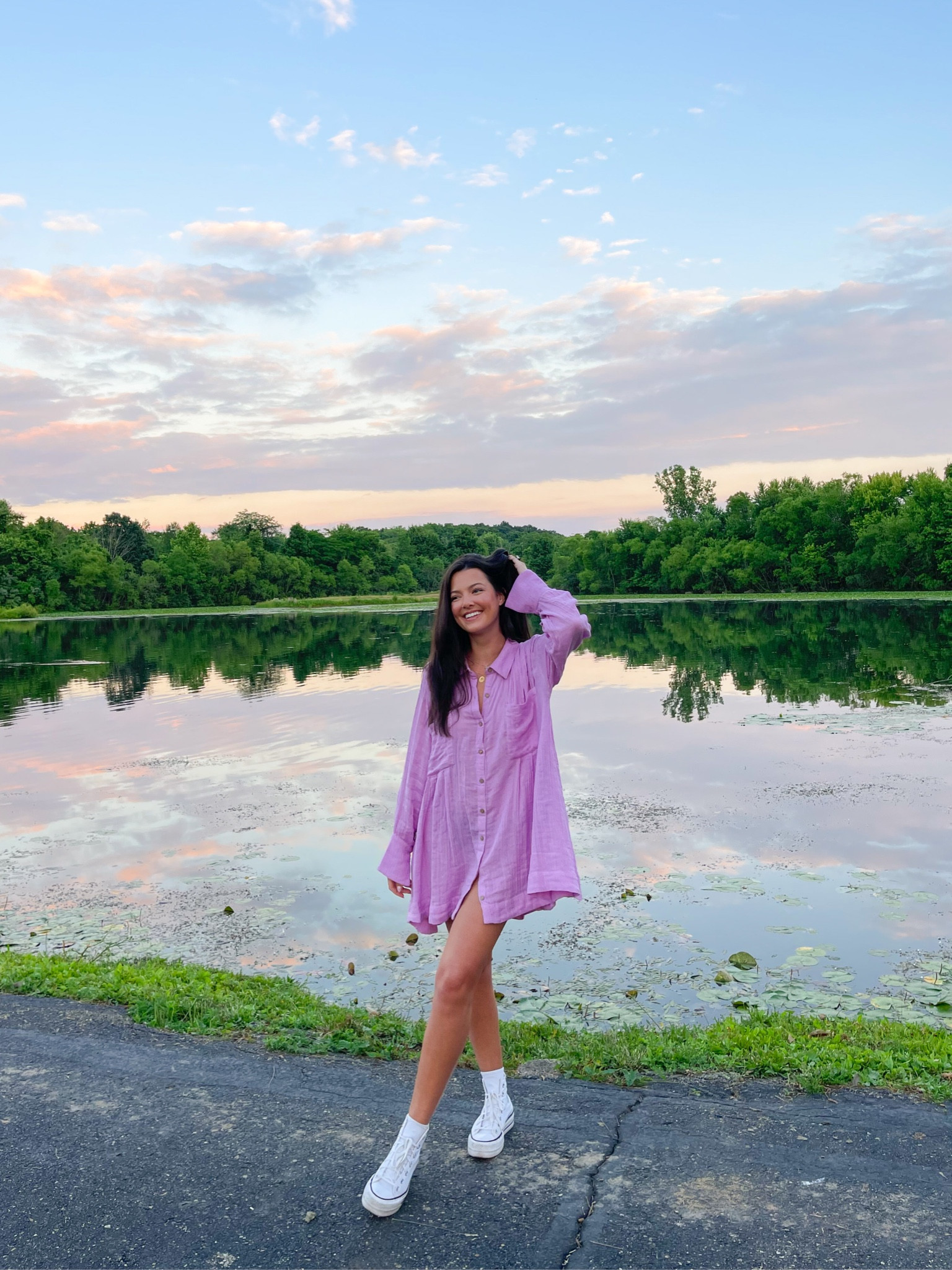 Wearing size XS! It’s a bit see-through but perfect as a layering piece or swim coverup!

#LTKSeasonal #LTKswim #LTKunder100