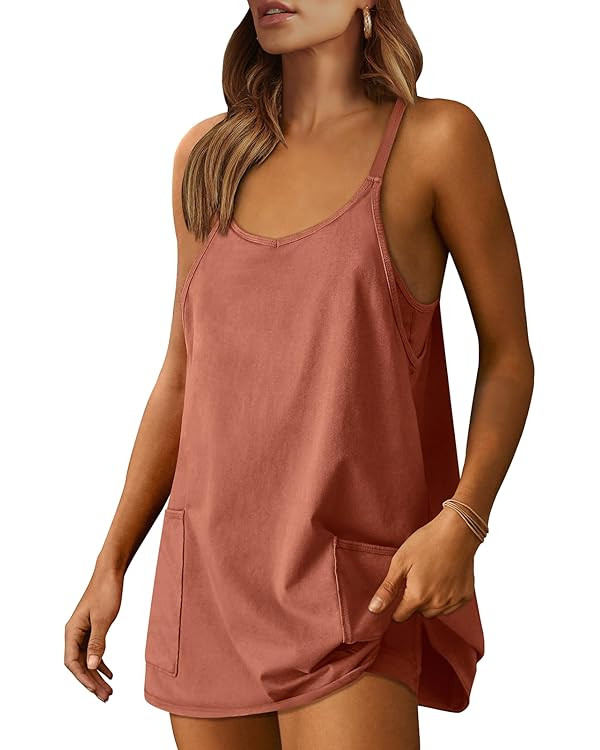ANRABESS Women Summer Mini Romper Dress Workout Tennis Active Sports Athleisure Outfits built in ... | Amazon (US)