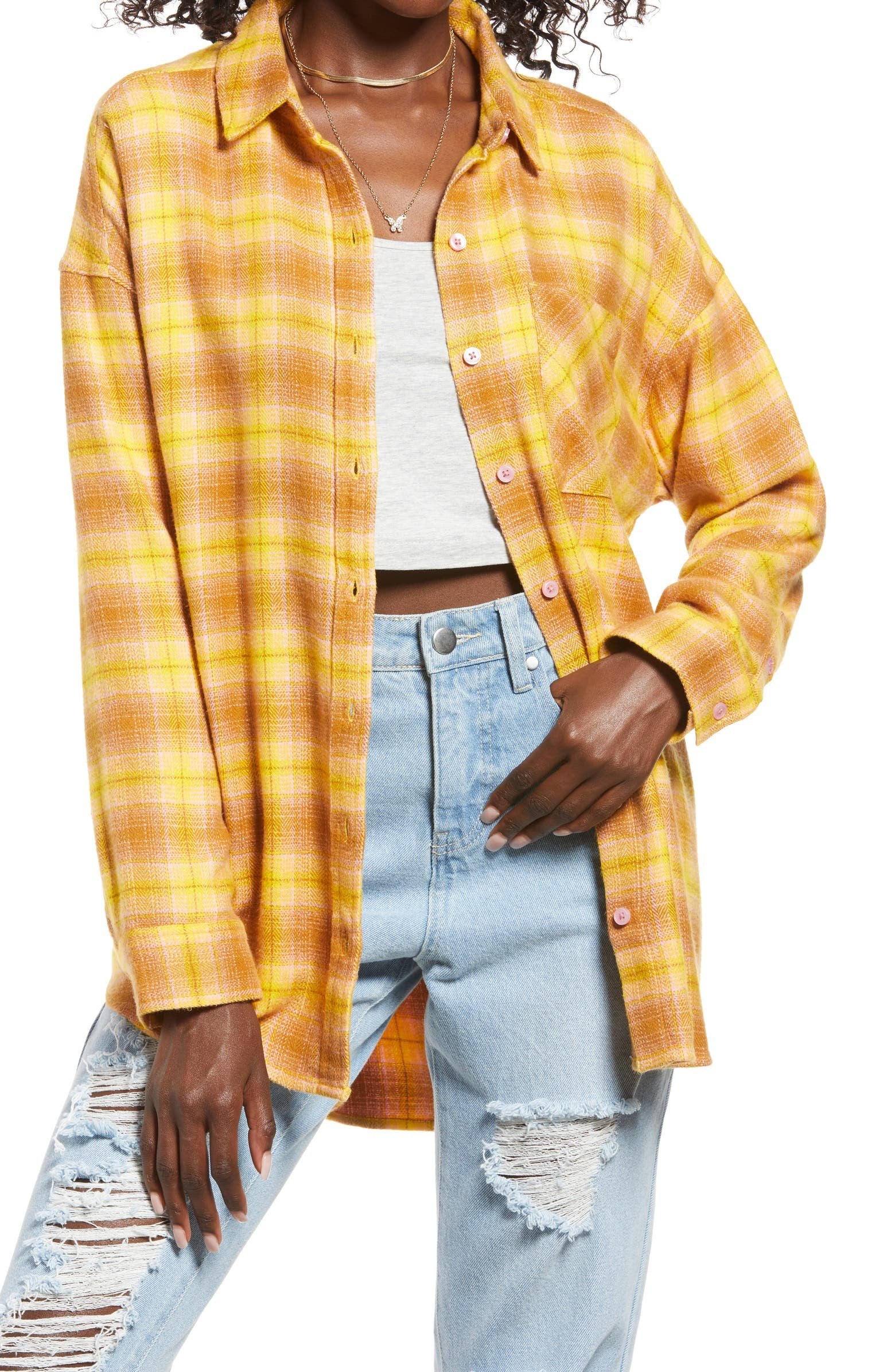 Boyfriend Plaid Button-Up Shirt | Nordstrom | Nordstrom