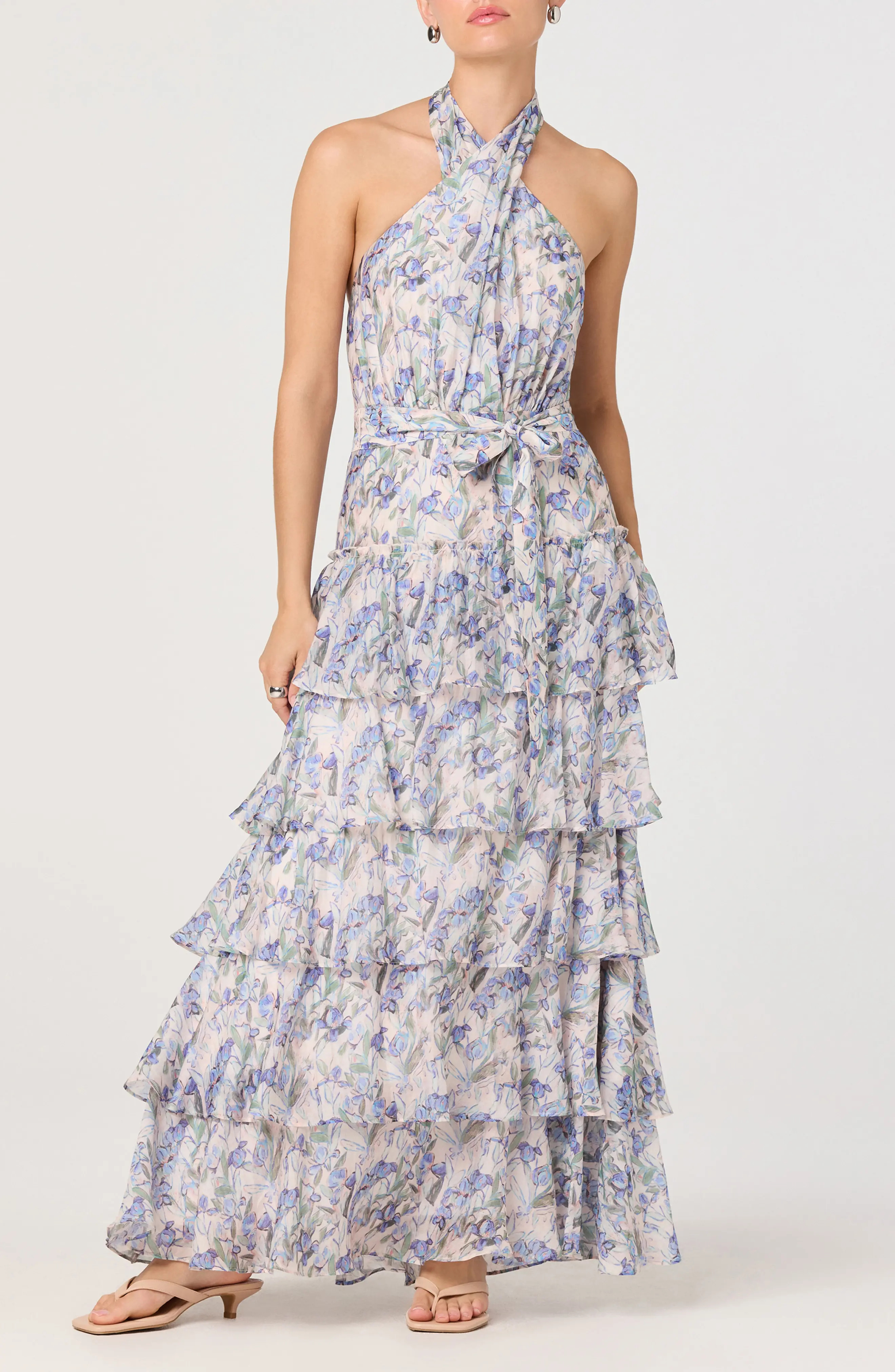 Adamaris Halter Tiered Ruffle Gown (Women) | Nordstromrack | Nordstrom Rack