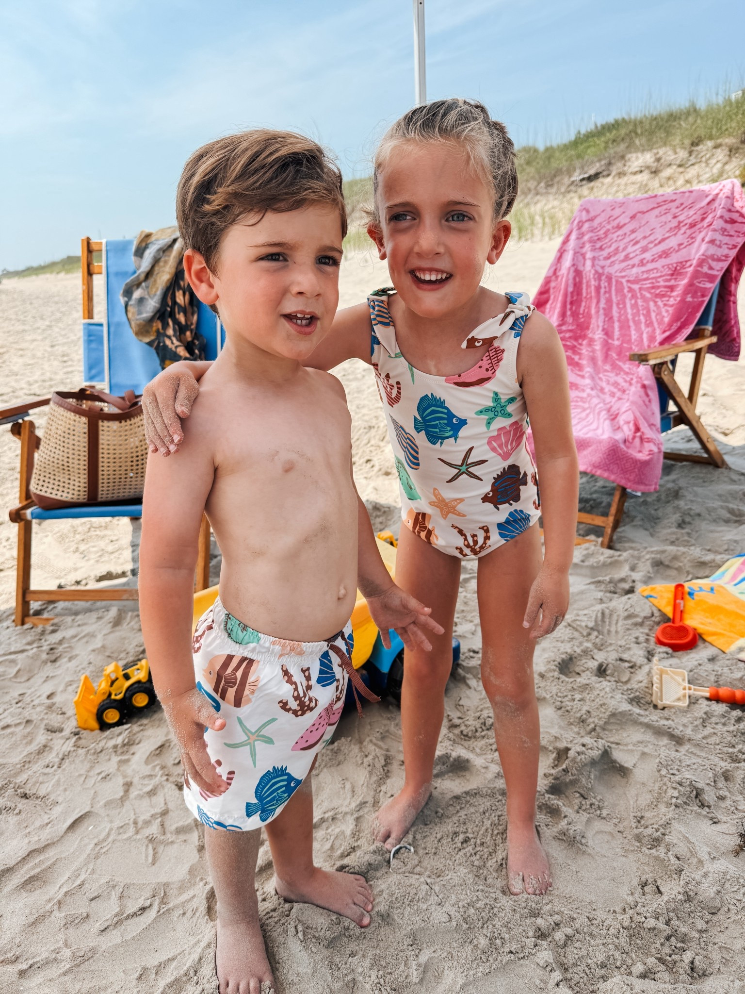 Found the cutest matching beach bathing suits for Liv and Tucker. 

#LTKSeasonal #LTKSwim #LTKKids