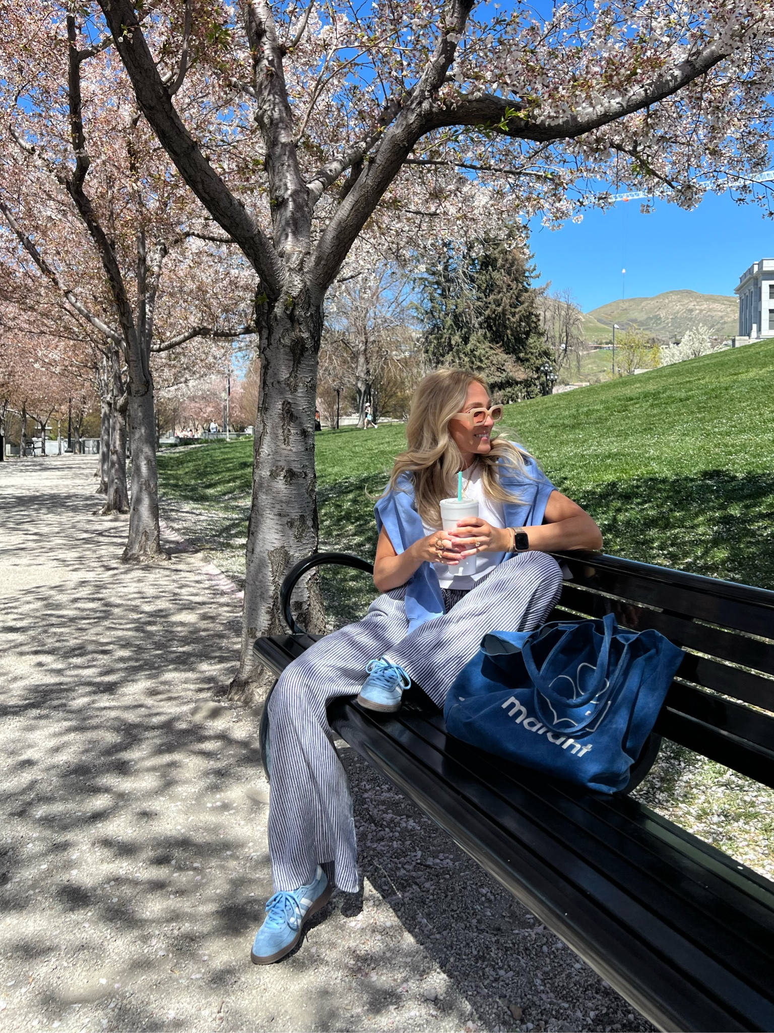 Size small target striped pants, adidas run tts, and my favorite tote 

#LTKxTarget