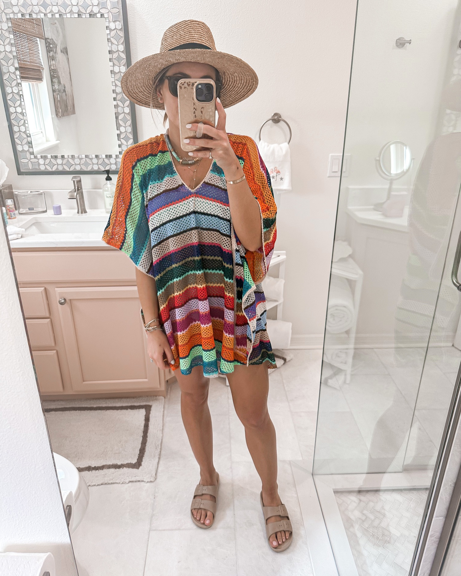Beach outfit, vacation outfit // high waisted bikini, show me your mumu coverup, straw hat

#LTKunder100 #LTKswim #LTKFind