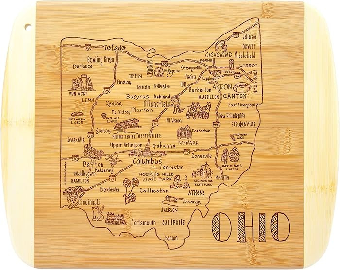 Totally Bamboo A Slice of Life Ohio State Serving and Cutting Board, 11" x 8.75" | Amazon (US)