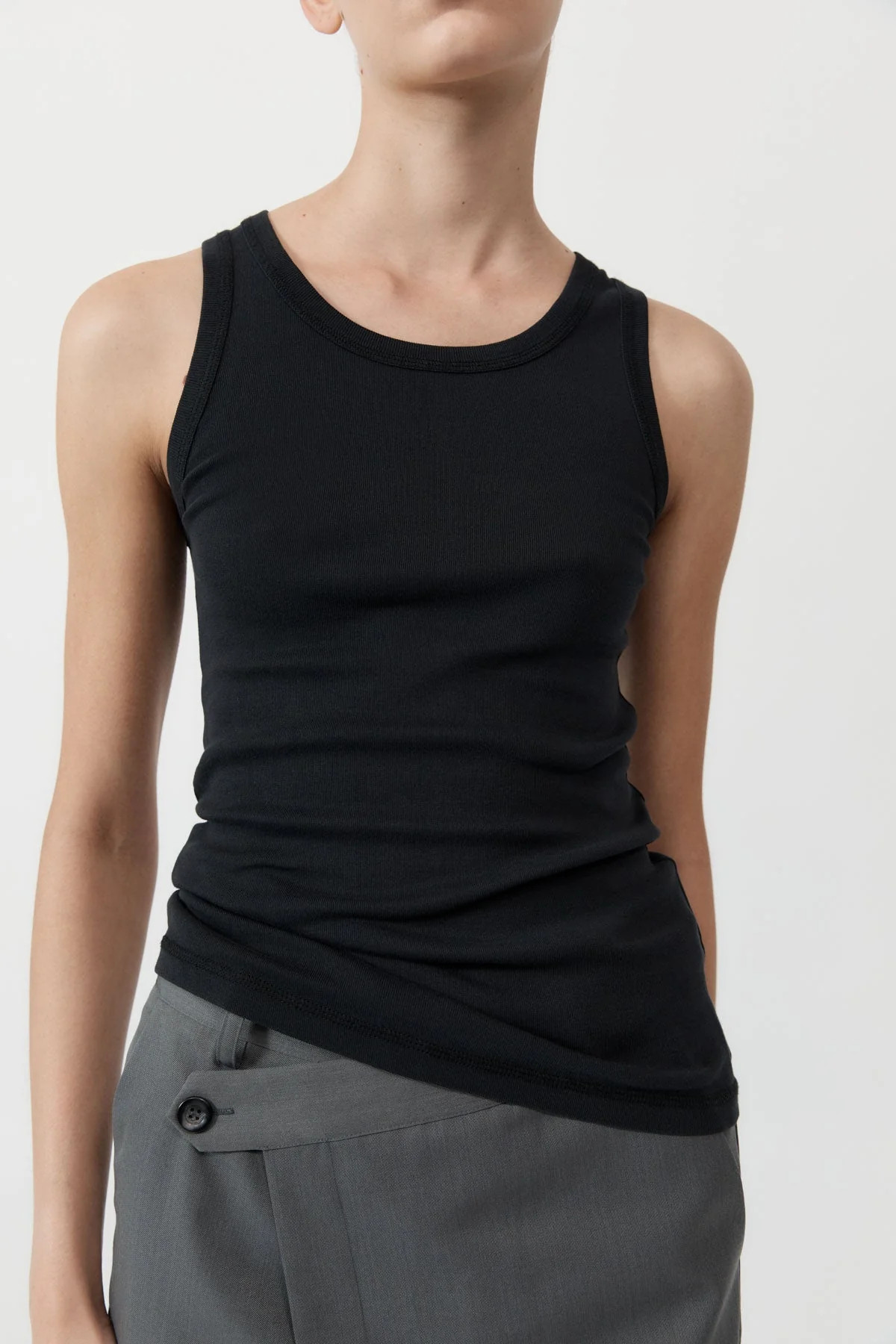 Organic Cotton Singlet - Black | St. Agni (US, UK, EU)