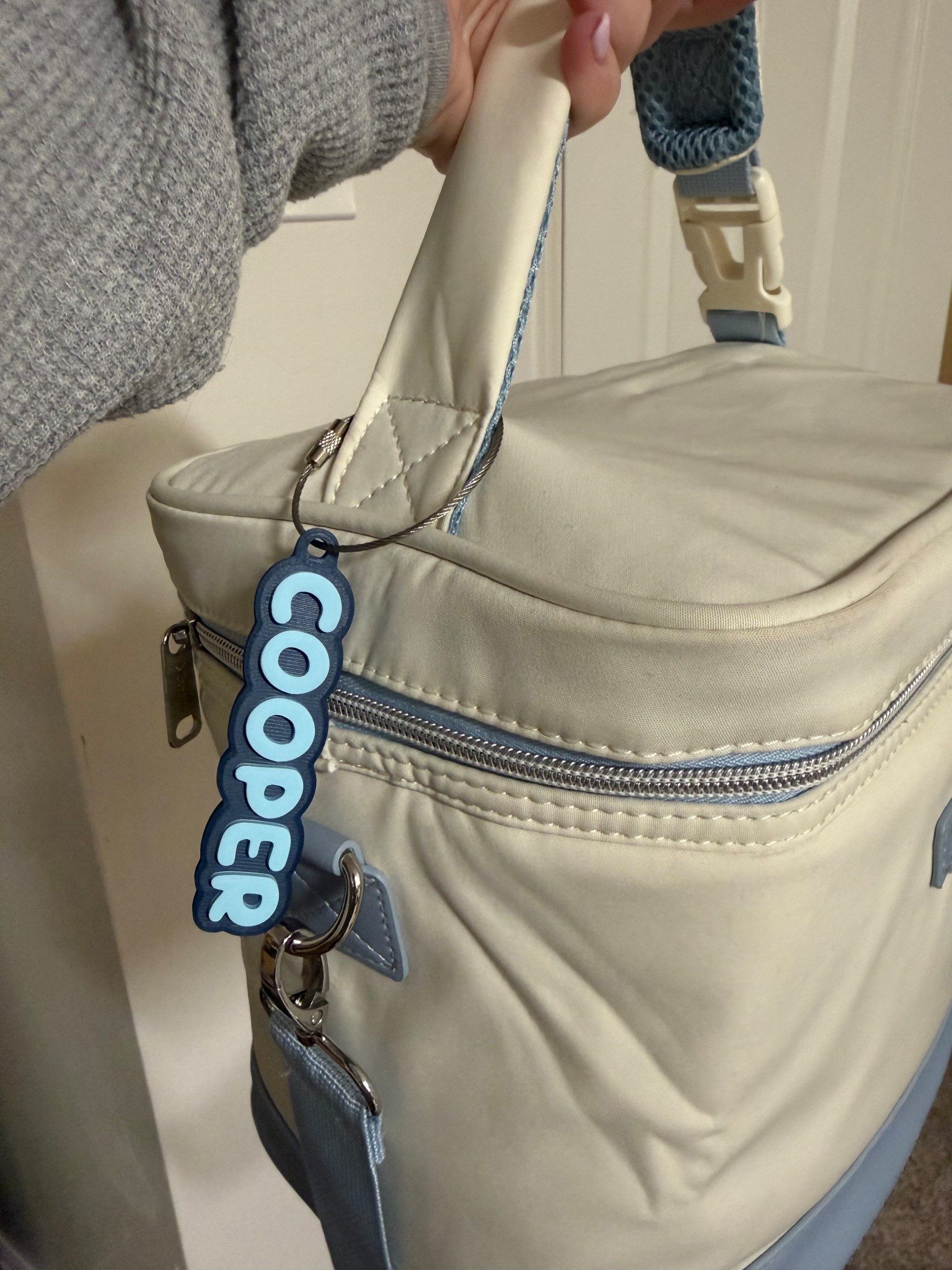 Custom name keychain for daycare🤍

#LTKmomlife #LTKBaby #LTKKids