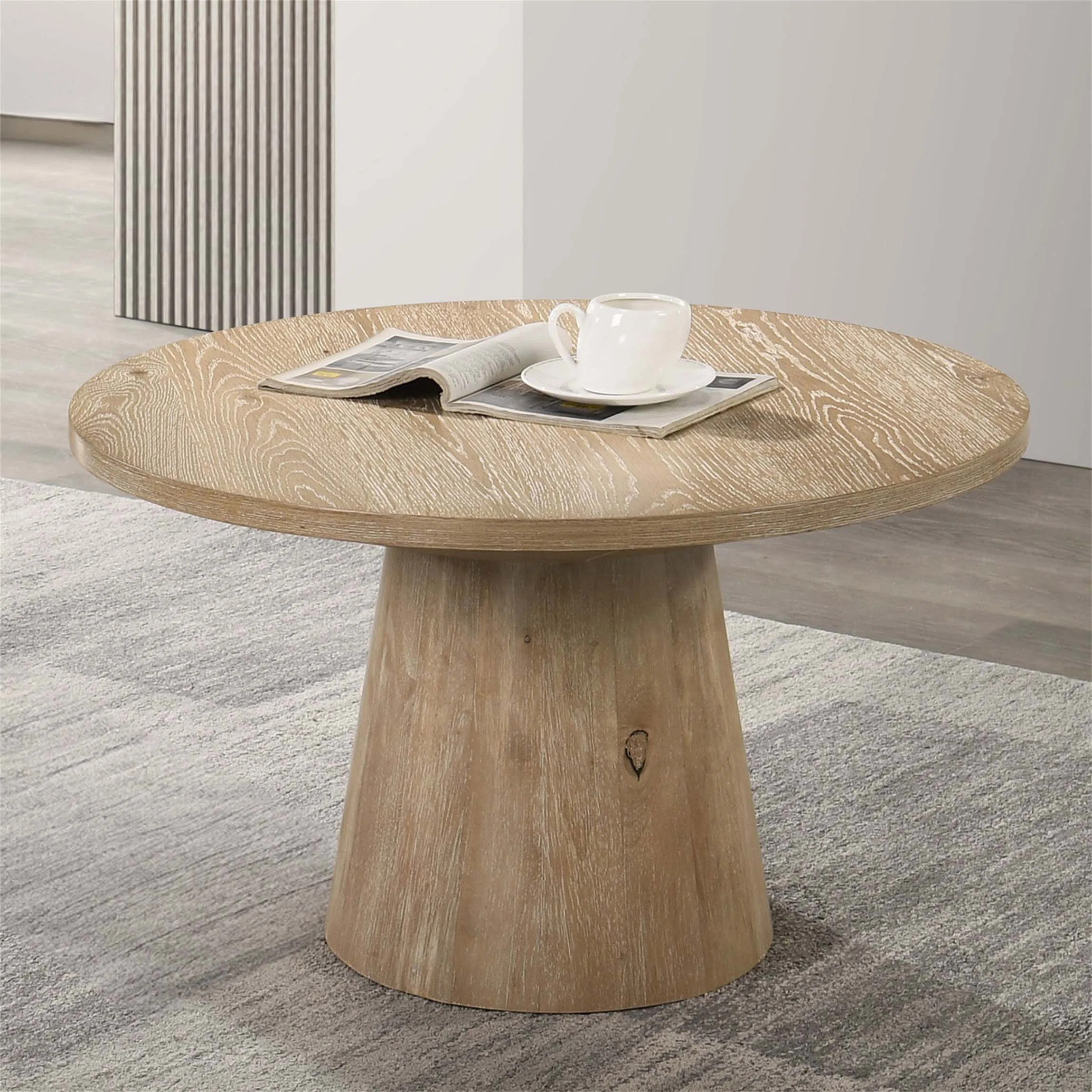 Latitude Run® Modern Contemporary Round Coffee Table with Durable Rubberwood Structure and Elega... | Wayfair North America