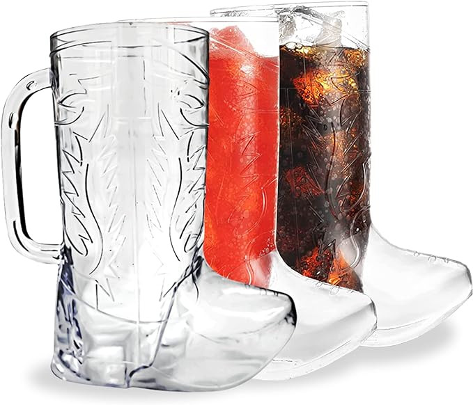 4E's Novelty 10Pcs Cowboy Boot Mug Cups (10 Pack) 17 oz Reusable Hard Plastic, BPA Free - for Cow... | Amazon (US)